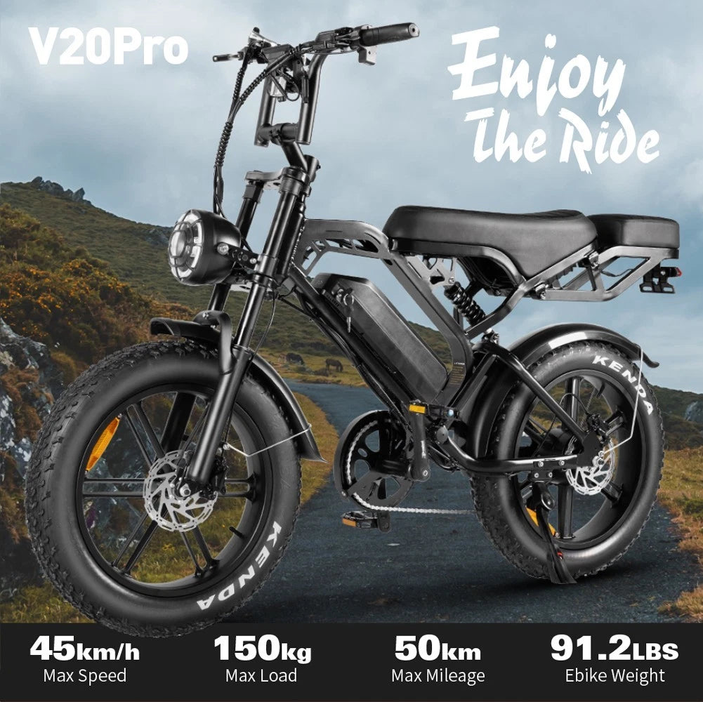 Lagads V20Pro Ebike 750W 15.6AH Mountain 20 Fat Tire 45KM/H Electric Bicycle