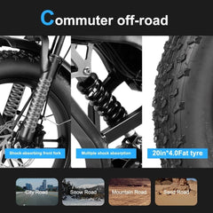 Lagads V20Pro Ebike 750W 15.6AH Mountain 20 Fat Tire 45KM/H Electric Bicycle