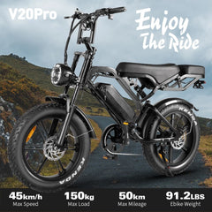 Lagads V20Pro Ebike 750W 15.6AH Mountain 20 Fat Tire 45KM/H Electric Bicycle