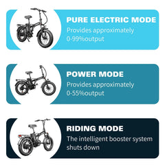 1000W Fold Electric Bicycle 48V12.5AH Fat Tire Ebike 20" Mountain Bike